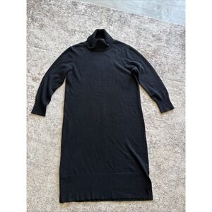 Charter Club Luxury Cashmere Sweater Dress XL Black Turtleneck